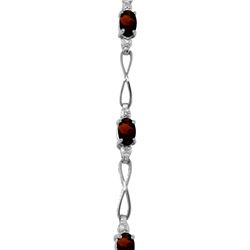 Genuine 1.16 ctw Garnet & Diamond Bracelet Jewelry 14KT White Gold - REF-62V3W