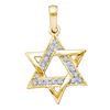 Image 1 : 0.10 CTW Diamond Star of David Pendant 10KT Yellow Gold - REF-13X4Y