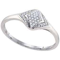 0.10 CTW Diamond Cluster Fashion Ring 10KT White Gold - REF-12F8N