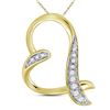 Image 1 : 0.07 CTW Diamond Heart Pendant 10KT Yellow Gold - REF-6X6Y