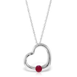 Genuine 0.25 ctw Ruby Necklace Jewelry 14KT White Gold - REF-30A5K