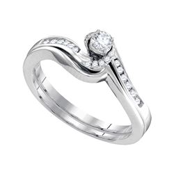 0.27 CTW Diamond Bridal Wedding Engagement Ring 10KT White Gold - REF-36K2W