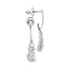 0.20 CTW Diamond Cluster Dangle Screwback Earrings 10KT White Gold - REF-20F9N