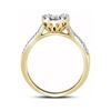 Image 2 : 1.02 CTW Diamond Cluster Bridal Engagement Ring 10KT Yellow Gold - REF-132N2F