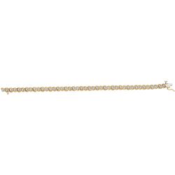 0.50 CTW Diamond Tennis Bracelet 10KT Yellow Gold - REF-82N4F