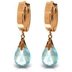 Genuine 6 ctw Blue Topaz Earrings Jewelry 14KT Rose Gold - REF-47K4V
