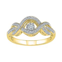 0.25 CTW Diamond Solitaire Bridal Wedding Engagement Ring 10KT Yellow Gold - REF-34M4H