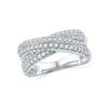 Image 1 : 0.50 CTW Diamond Crossover Ring 10KT White Gold - REF-52M4H