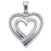 Image 1 : 0.25 CTW Diamond Double Nested Heart Pendant 10KT White Gold - REF-25H4M