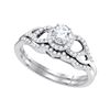 0.38 CTW Diamond Bridal Wedding Engagement Ring 14k White Gold - REF-52K4W