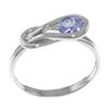 Genuine 0.65 ctw Tanzanite Ring Jewelry 14KT White Gold - REF-52Z7N