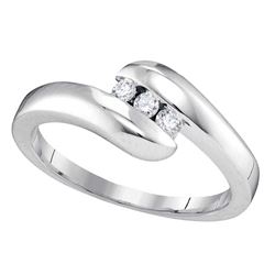 0.12 CTW Diamond 3-stone Promise Bridal Ring 10KT White Gold - REF-22H4M