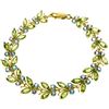 Genuine 16.5 ctw Blue Topaz & Peridot Bracelet Jewelry 14KT Yellow Gold - REF-179Z2N