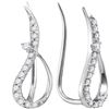 0.18 CTW Diamond Climber Earrings 10KT White Gold - REF-12N8F