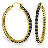Genuine 6 ctw Sapphire Earrings Jewelry 14KT Yellow Gold - REF-125W6Y