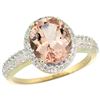 Natural 2.56 ctw Morganite & Diamond Engagement Ring 10K Yellow Gold - REF-56M6H