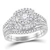 0.75 CTW Diamond Bridal Wedding Engagement Ring 14KT White Gold - REF-89H9M