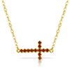 Image 1 : Genuine 0.30 CTW Ruby Necklace Jewelry 14KT Yellow Gold - REF-37N6R