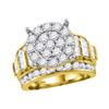 Image 1 : 2.95 CTW Diamond Cluster Bridal Engagement Ring 10KT Yellow Gold - REF-224W9K