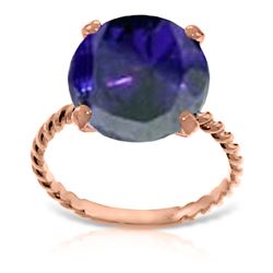 Genuine 9.8 ctw Sapphire Ring Jewelry 14KT Rose Gold - REF-88K8V