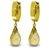Genuine 6 ctw Citrine Earrings Jewelry 14KT Yellow Gold - REF-47N4R