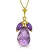 Genuine 7.2 ctw Amethyst Necklace Jewelry 14KT Yellow Gold - REF-30H5X