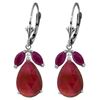 Genuine 11 ctw Ruby Earrings Jewelry 14KT White Gold - REF-97H2X