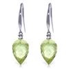 Genuine 19.1 ctw Green Amethyst & Diamond Earrings Jewelry 14KT White Gold - REF-41N3R