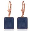 Genuine 14 ctw Sapphire Earrings Jewelry 14KT Rose Gold - REF-121K7V