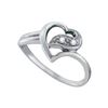 Image 1 : 0.04 CTW Diamond Simple Heart Ring 14KT White Gold - REF-16W4K