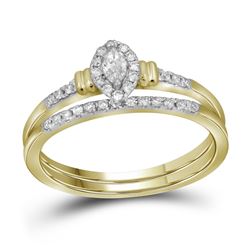 0.20 CTW Marquise Diamond Bridal Engagement Ring 10KT Yellow Gold - REF-30Y2X