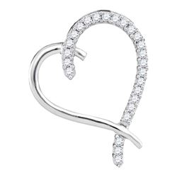 0.15 CTW Diamond Segmented Heart Outline Pendant 10KT White Gold - REF-12K2W