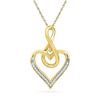 0.07 CTW Diamond Infinity Heart Love Pendant 10KT Yellow Gold - REF-10Y5X