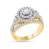 1.49 CTW Diamond Halo Bridal Engagement Ring 14KT Yellow Gold - REF-194X9Y