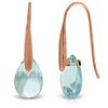 Genuine 6 ctw Blue Topaz Earrings Jewelry 14KT Rose Gold - REF-38X5M