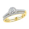 0.33 CTW Diamond Cluster Bridal Engagement Ring 10KT Yellow Gold - REF-30N2F