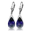 Genuine 9.3 ctw Sapphire Earrings Jewelry 14KT White Gold - REF-87Z3N