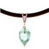 Genuine 11.26 ctw Blue Topaz & Diamond Necklace Jewelry 14KT Rose Gold - REF-46W7Y