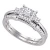 0.30 CTW Princess Diamond Halo Bridal Engagement Ring 10KT White Gold - REF-41N9F