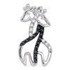 0.10 CTW Black Color Diamond Animal Pendant 10KT White Gold - REF-8H9M