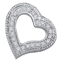 0.18 CTW Diamond Small Heart Love Pendant 10KT White Gold - REF-12K2W