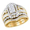 2.04 CTW Diamond Bridal Wedding Engagement Ring 14KT Yellow Gold - REF-169W3K