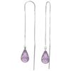 Genuine 4.5 ctw Amethyst Earrings Jewelry 14KT White Gold - REF-20K4V