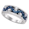 0.25 CTW Blue Color Diamond Ring 10KT White Gold - REF-37N5F