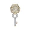 0.88 CTW Mens Diamond King Lion Key Charm Pendant 10KT Yellow Gold - REF-67X4Y