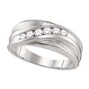 0.33 CTW Mens Diamond Wedding Ring 10KT White Gold - REF-44M9H