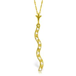 Genuine 0.05 ctw Diamond Anniversary Necklace Jewelry 14KT Yellow Gold - REF-24A4K