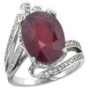 Image 1 : Natural 6.28 ctw ruby & Diamond Engagement Ring 14K White Gold - REF-100Z3Y