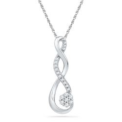 0.16 CTW Diamond Infinity Cluster Pendant 10KT White Gold - REF-18X2Y