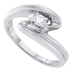 0.15 CTW Diamond Solitaire Bridal Ring 10KT White Gold - REF-19N4F